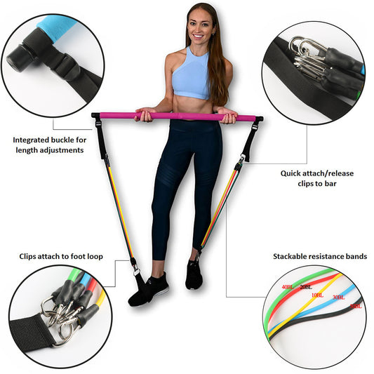 Yoga Pilates Bar Portable Gym Accessories - Jinoutlet