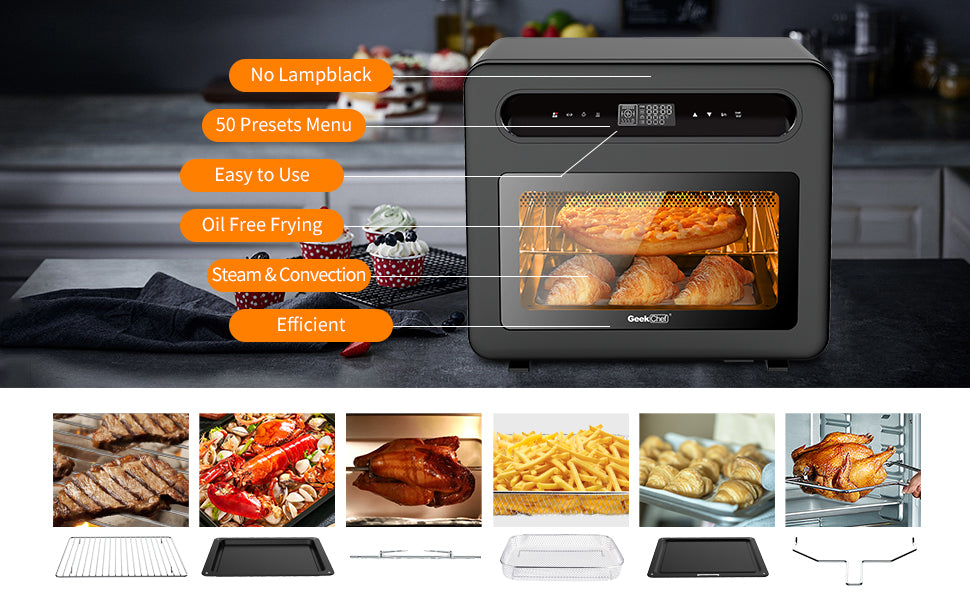 Geek Chef Steam Air Fryer Toast Oven Combo - Jinoutlet