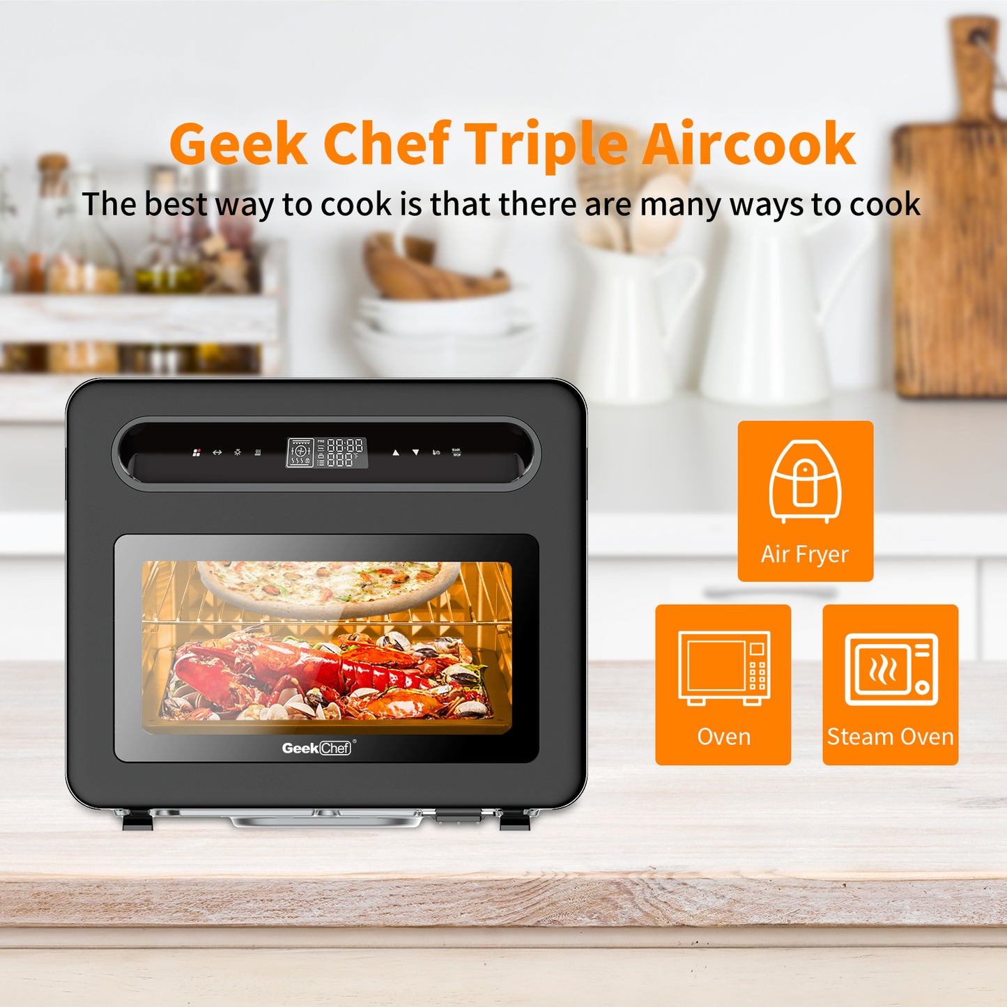 Geek Chef Steam Air Fryer Toast Oven Combo - Jinoutlet