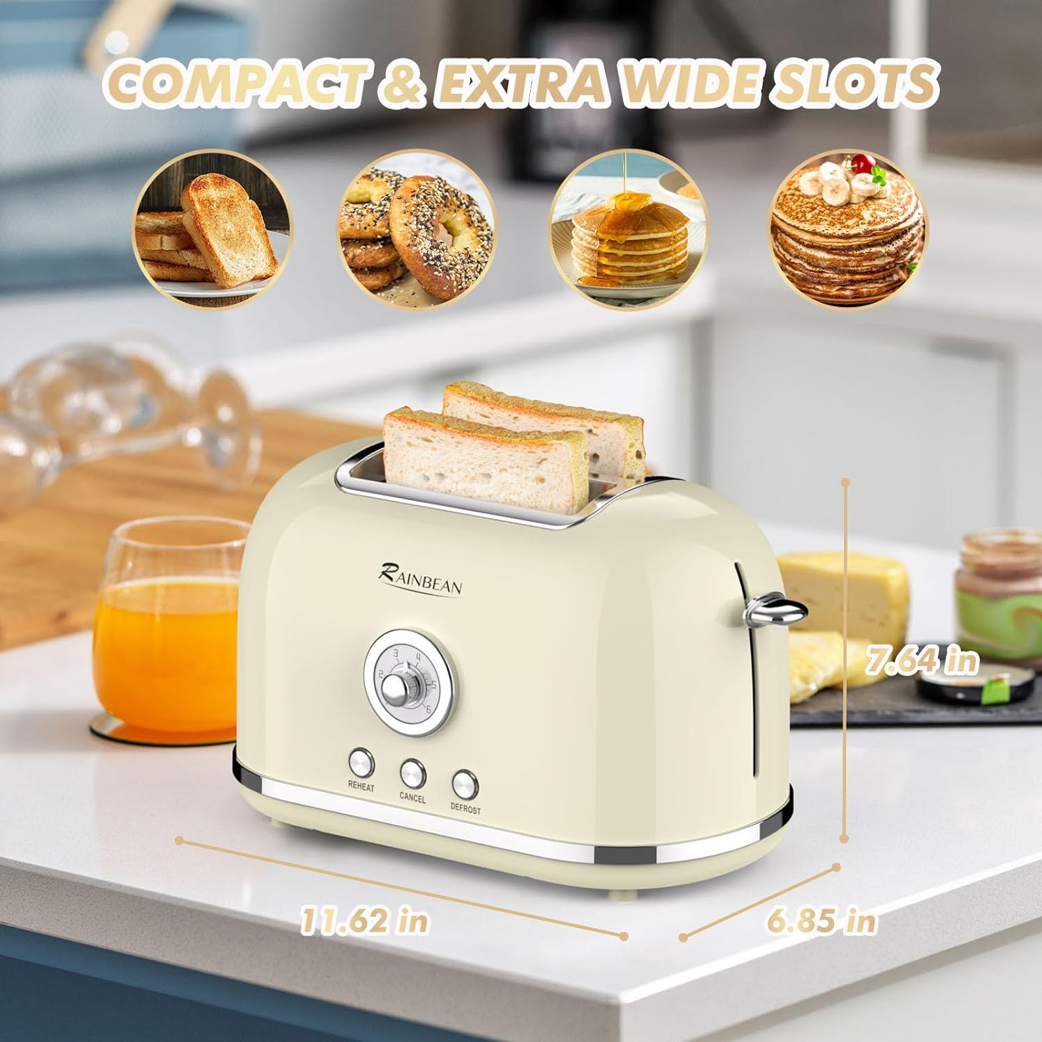 2 Slice Retro Toaster - Jinoutlet